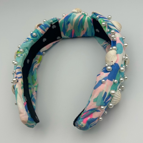 Lele Sadoughi X Lilly Pulitzer Cabana Cocktail Pearl Shell Knotted Headband - Picture 6 of 16